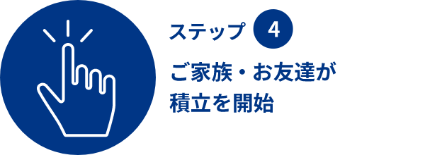 ステップ4 ご家族・お友達が積立を開始